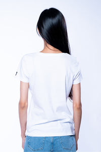 Camiseta básica con sello - Blanco