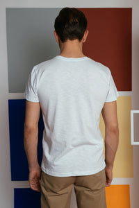 Camiseta ecológica con sello - Blanco