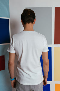 Basic T-shirt with stamp - White